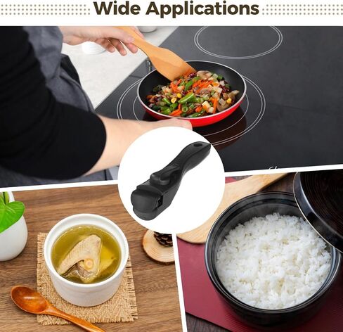 Joyibay 2 Pcs Detachable Pan Handle, Black Plastic Removable Handle with Heat Insulation, Universal Replacement for Frying Pans, Pots & Skillets, 7.5 x 1.6 in in Kuwait