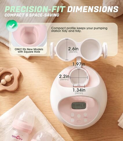 Breast Pump Bottle Holder Compatible for Spectra S1 Plus and S2 Plus (Square Hole) Detachable and Easy to Clean Makes Your Pumping Journey Smoother Ideal Gift for new Mothers White in Kuwait