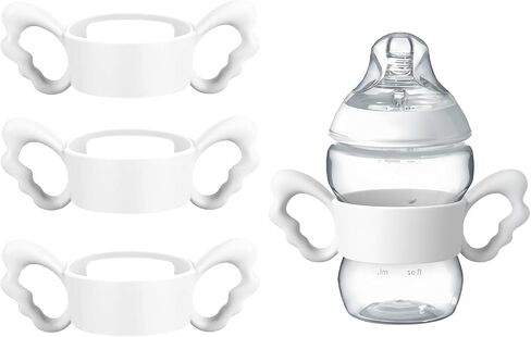 3Pack Baby Bottle Silicone Handles for Tommee Tippee Bottle, Easy Grip Lightweight Bottle Handle Small Hand Gripping for Self Feeding in Kuwait