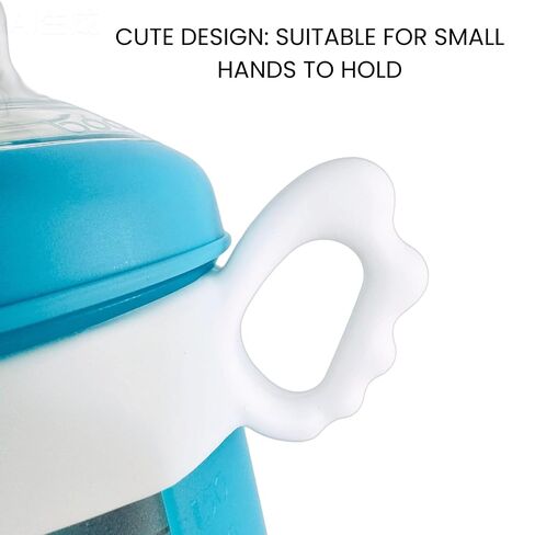 4 Pack Bottle Handles Compatible with Boon Nursh Reusable Silicone Pouch Bottles, Cute Wing Design, Silicone Bottle Holder for Easy Grip, Quick Install, Easy to Clean in Kuwait