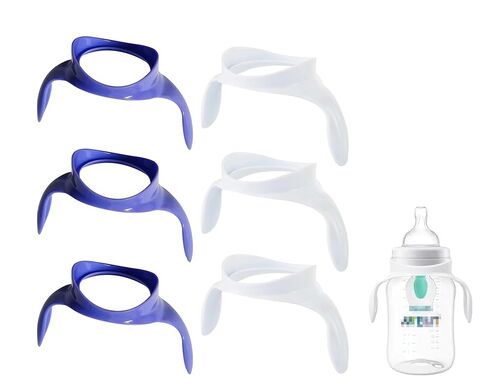 Baby Bottle Handles Compatible with Philips Avent Anti-Colic and AirFree Vent Baby Bottles, Compatible Avent Bottle Holder, 6 Count,White+Purple in Kuwait