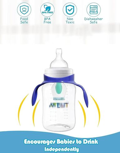 Baby Bottle Handles Compatible with Philips Avent Anti-Colic and AirFree Vent Baby Bottles, Compatible Avent Bottle Holder, 6 Count,White+Purple in Kuwait