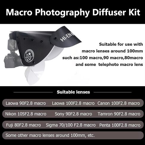 Macro Photography Flash Diffuser Softbox Kit, Portable Speedlite Diffuser for Jewelry, Insect & Close-Up Product Photography, Compatible with Macro and Zoom Lenses in Kuwait