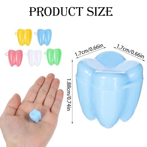 50Pcs Baby Teeth Keepsake Box Multicolor Tooth Fairy Tooth Holder Plastic Baby Teeth Box for Boys Girls Kids Keepsake, Goodie Bag Fillers, Party Favor, Dentist Office in Kuwait