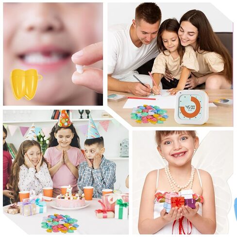 50Pcs Baby Teeth Keepsake Box Multicolor Tooth Fairy Tooth Holder Plastic Baby Teeth Box for Boys Girls Kids Keepsake, Goodie Bag Fillers, Party Favor, Dentist Office in Kuwait