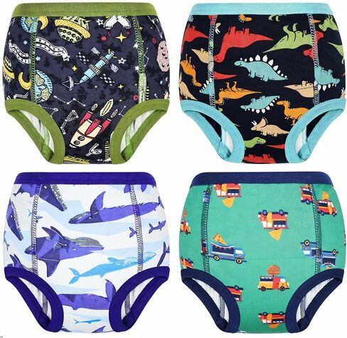 Potty Training Underwear Cotton Absorbent 4 Pack Reusable Toddler Pants for Boys and Girls 2T-9T in Kuwait