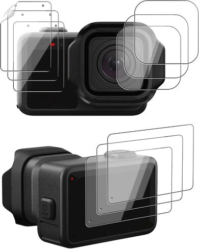 9 Pack Screen and Lens Protector Compatible with GoPro MISSION 1 Pro/MISSION 1, 3 Tempered Glass Rear Screen Films, 3 Tempered Glass Lens Covers,3 PET Front Screen Films, HD Clear Anti-Scratch in Kuwait