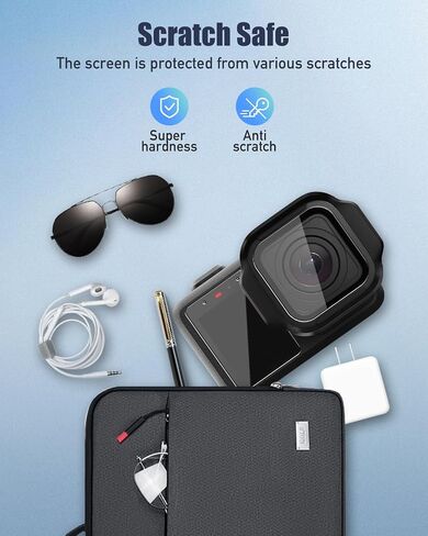 9 Pack Screen and Lens Protector Compatible with GoPro MISSION 1 Pro/MISSION 1, 3 Tempered Glass Rear Screen Films, 3 Tempered Glass Lens Covers,3 PET Front Screen Films, HD Clear Anti-Scratch in Kuwait