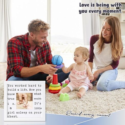 THYGIFTREE Girl Dad Gifts for New Dad - First Time Dad Gifts from Wife, Sentimental True Wealth Picture Frame for Husband, Meaningful Push Present, New Parents in Kuwait