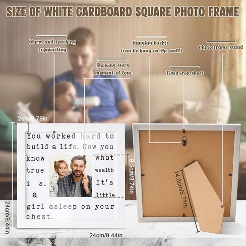 THYGIFTREE Girl Dad Gifts for New Dad - First Time Dad Gifts from Wife, Sentimental True Wealth Picture Frame for Husband, Meaningful Push Present, New Parents in Kuwait