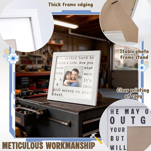 THYGIFTREE Girl Dad Gifts for New Dad - First Time Dad Gifts from Wife, Sentimental True Wealth Picture Frame for Husband, Meaningful Push Present, New Parents in Kuwait