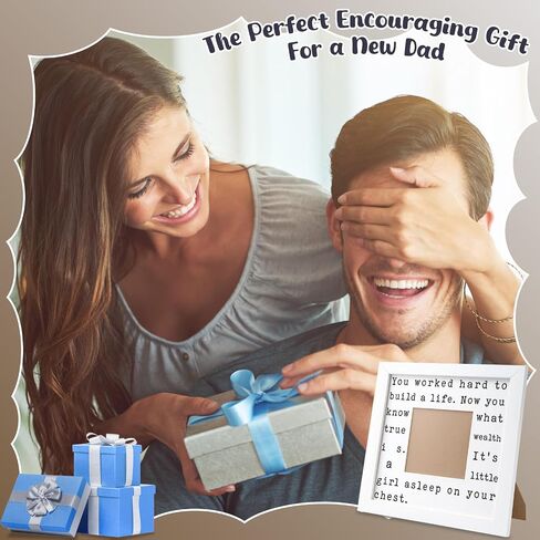 THYGIFTREE Girl Dad Gifts for New Dad - First Time Dad Gifts from Wife, Sentimental True Wealth Picture Frame for Husband, Meaningful Push Present, New Parents in Kuwait