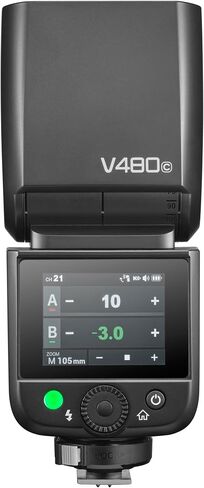 Godox Flash V480C TTL On-Camera Flash for Canon, Compact Speedlight with High-Speed Sync 1/8000s, Built-in 2.4GHz Wireless, Rechargeable Li-Ion Battery, Manual Flash Control in Kuwait