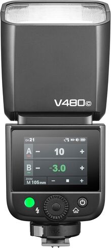 Godox Flash V480C TTL On-Camera Flash for Canon, Compact Speedlight with High-Speed Sync 1/8000s, Built-in 2.4GHz Wireless, Rechargeable Li-Ion Battery, Manual Flash Control in Kuwait