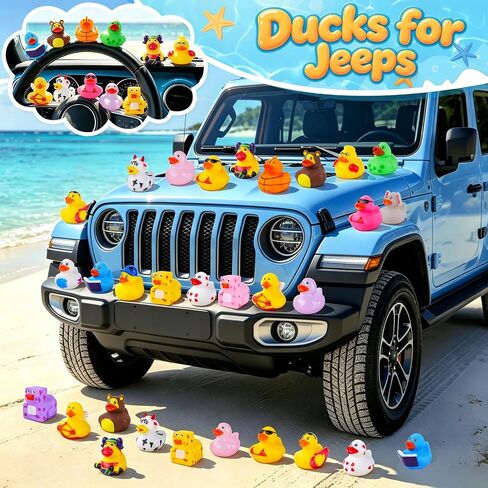 32 Pcs Rubber Ducks, Random Assortment Ducks Bulk for Jeeps Ducking, 2" Mini Rubber Duckies for Baby Toddler Bath Toys, Kids Pool Toys Birthday Gifts Party Favors in Kuwait