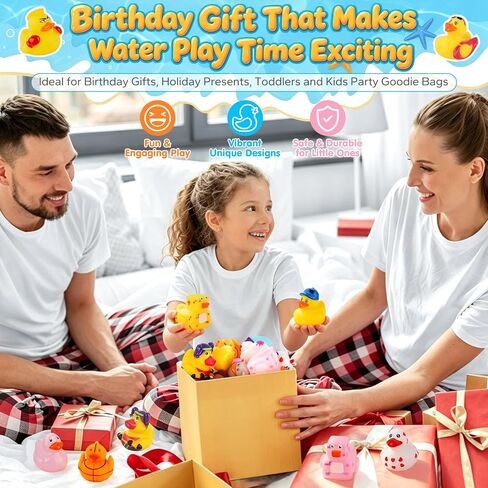 32 Pcs Rubber Ducks, Random Assortment Ducks Bulk for Jeeps Ducking, 2" Mini Rubber Duckies for Baby Toddler Bath Toys, Kids Pool Toys Birthday Gifts Party Favors in Kuwait