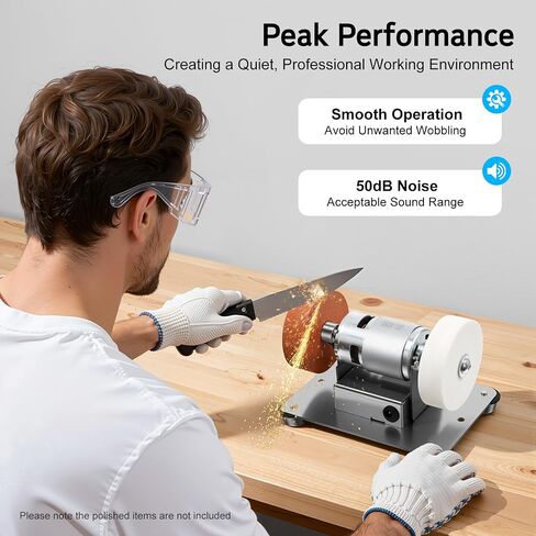 Variable Speed Bench Grinder, 6 Inch Bench Grinder Stand - Power Bench Grinders, 7-Speed Table Grinder with Forward/Reverse Switch, 2 Grinding Wheels, For Metal Grinding/Sharpening in Kuwait