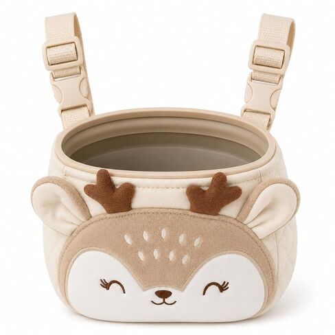 Juju Deer Stroller Catch Pouch - Clip On Quilted Travel Catcher with Silicone Rim and Adjustable Straps in Kuwait