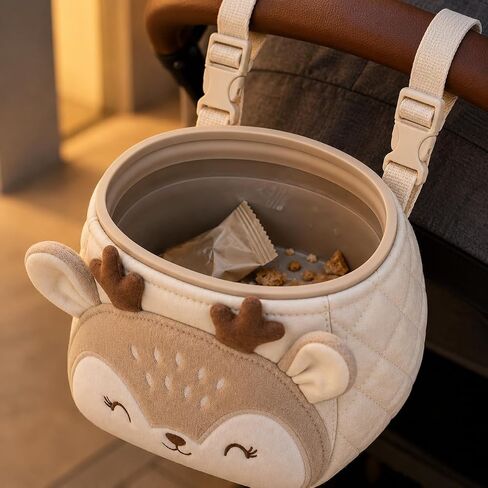 Juju Deer Stroller Catch Pouch - Clip On Quilted Travel Catcher with Silicone Rim and Adjustable Straps in Kuwait