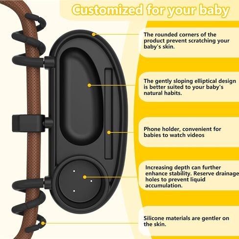 Universal Stroller Snack Tray with Cup Holder, Secure 3-Point Lock Design, Flexible Silicone Grips & Removable Snack Surface for Toddler Drinks, Snacks and Bottles in Kuwait