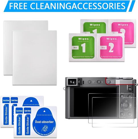 2PCS Screen Protector Compatible with Panasonic DMC-LX100 LX100 II LUMIX ZS99 TZ90 ZS70 FZ85 TZ85 TX1 ZS110 ZS100 TZ100 Leica D-LUX Typ 109 D-LUX 7 Digital Camera Models, Tempered Glass Screen Film in Kuwait