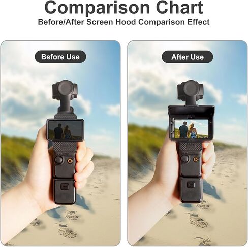 FiTSTILL Screen Cover Sun Hood for DJI OSMO Pocket 4/3,Foldable Portable LCD Anti-Glare Sun Visor Pocket 4 Accessory,Sunshade Guard Prevent Glare Protective Caps in Kuwait