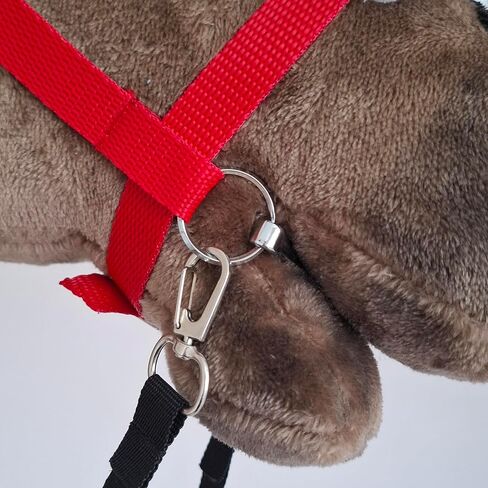 Hobby Horse Brown A3 with Bridle and Red Halter - Realistic Chestnut Hobbyhorse for Kids 4-12 Years in Kuwait