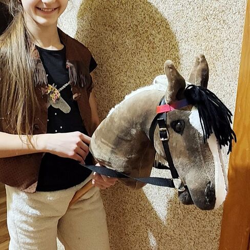 Hobby Horse Brown A3 with Bridle and Red Halter - Realistic Chestnut Hobbyhorse for Kids 4-12 Years in Kuwait