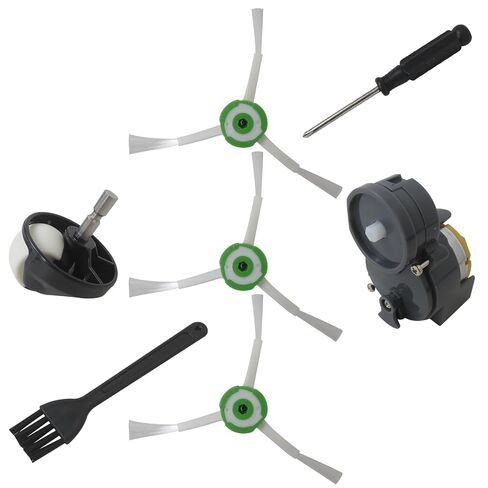 Xspeedonline Side Brush Motor Module Replacement Kit with 2 Pack Brushes and Front Caster Wheel Compatible for i-Robot Roomba I&E&J Series E5, E6, E7, j7, j7+, 7550, 3550, 3150, 5150, 6198, 7150 in Kuwait