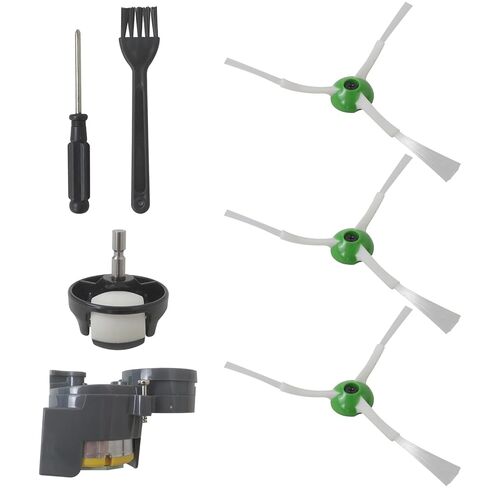 Xspeedonline Side Brush Motor Module Replacement Kit with 2 Pack Brushes and Front Caster Wheel Compatible for i-Robot Roomba I&E&J Series E5, E6, E7, j7, j7+, 7550, 3550, 3150, 5150, 6198, 7150 in Kuwait