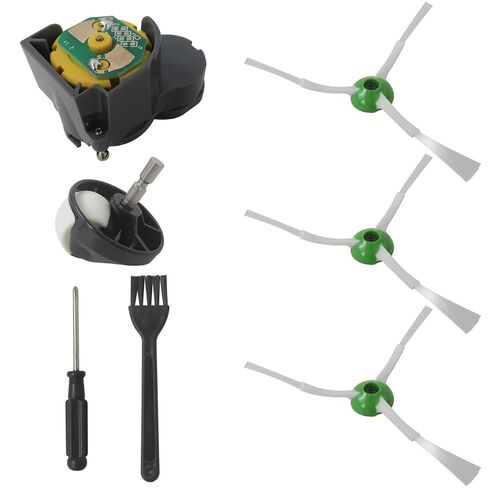 Xspeedonline Side Brush Motor Module Replacement Kit with 2 Pack Brushes and Front Caster Wheel Compatible for i-Robot Roomba I&E&J Series E5, E6, E7, j7, j7+, 7550, 3550, 3150, 5150, 6198, 7150 in Kuwait