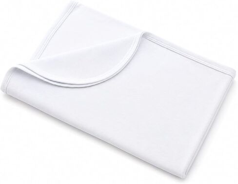 Blank Receiving Blanket for Babies, Customizable Baby Blanket for Embroidery, Printing & Heat Transfer, Soft Stretchy Newborn Blanket, White, 30 x 40 Inch, 1 Pack in Kuwait