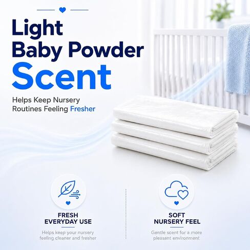 OFTY Diaper Pail Refills Compatible with Dekor Classic, 6 Pack Baby Powder Scent Continuous Disposal Bags, 32.8 ft Rolls, Holds Up to 2,970 Newborn Diapers in Kuwait