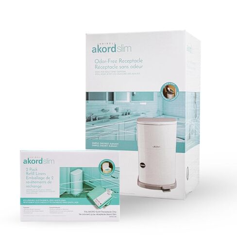 Janibell Akord Slim Can (M280DA) Bundle – 7 Gallon Adult Diaper Pail with Pre-Installed Liner + 1 Additional Continuous Refill in Kuwait