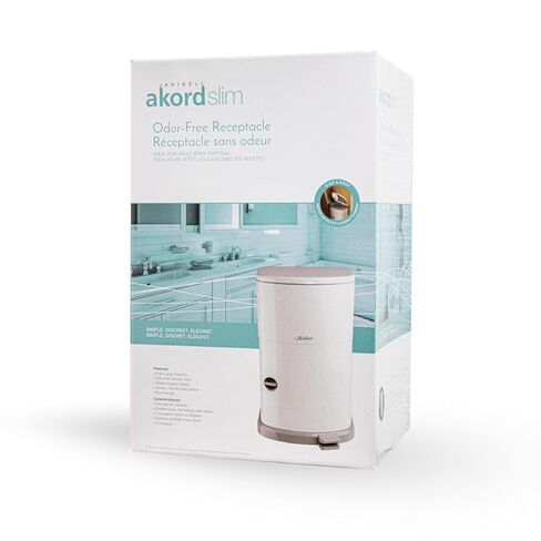 Janibell Akord Slim Can (M280DA) Bundle – 7 Gallon Adult Diaper Pail with Pre-Installed Liner + 1 Additional Continuous Refill in Kuwait