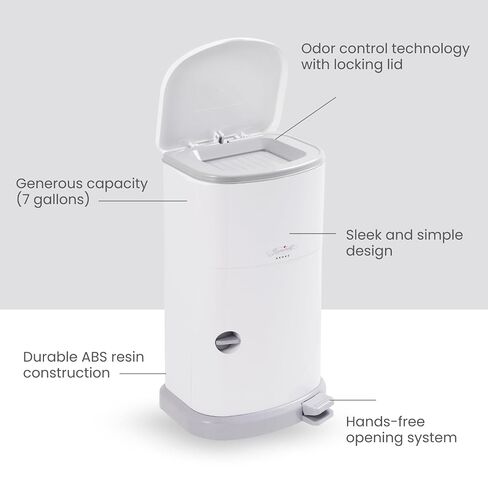 Janibell Akord Slim Can (M280DA) Bundle – 7 Gallon Adult Diaper Pail with Pre-Installed Liner + 1 Additional Continuous Refill in Kuwait
