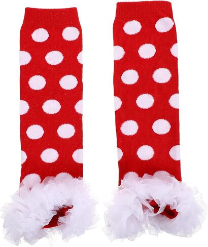 BESPORTBLE 1pair Cotton Leg Warmers for Toddlers Comfortable Leg Covers Dot Pattern and Lace for Indoor and Outdoor Use in Kuwait
