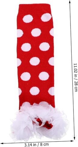 BESPORTBLE 1pair Cotton Leg Warmers for Toddlers Comfortable Leg Covers Dot Pattern and Lace for Indoor and Outdoor Use in Kuwait