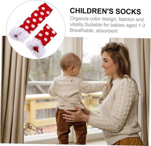 BESPORTBLE 1pair Cotton Leg Warmers for Toddlers Comfortable Leg Covers Dot Pattern and Lace for Indoor and Outdoor Use in Kuwait