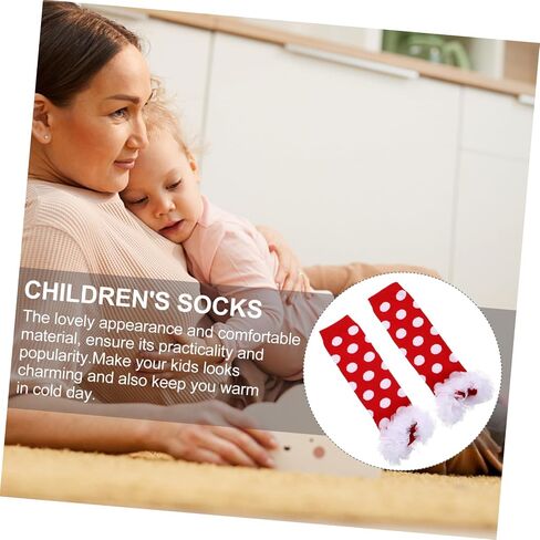 BESPORTBLE 1pair Cotton Leg Warmers for Toddlers Comfortable Leg Covers Dot Pattern and Lace for Indoor and Outdoor Use in Kuwait