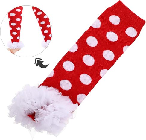 BESPORTBLE 1pair Cotton Leg Warmers for Toddlers Comfortable Leg Covers Dot Pattern and Lace for Indoor and Outdoor Use in Kuwait