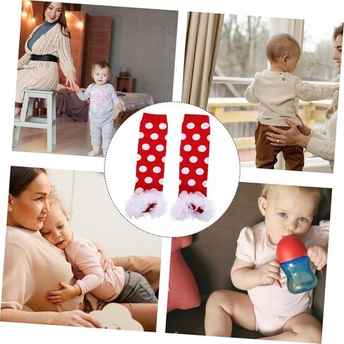 BESPORTBLE 1pair Cotton Leg Warmers for Toddlers Comfortable Leg Covers Dot Pattern and Lace for Indoor and Outdoor Use in Kuwait