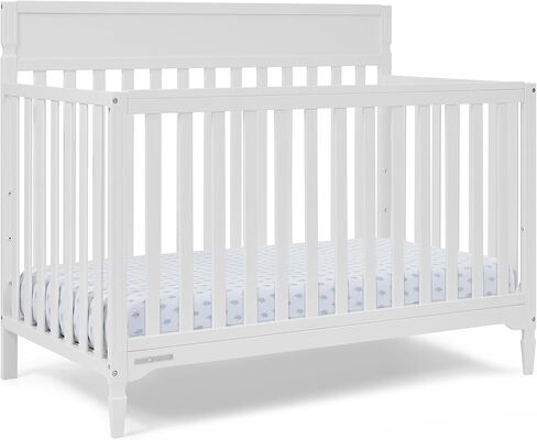 Delta Children Elliot 6-in-1 Convertible Baby Crib, Chestnut | Converts from Baby Crib to Toddler Bed, Daybed, Sofa Bed and Full-Size Bed, Fits Full-Size Crib Mattress in Kuwait