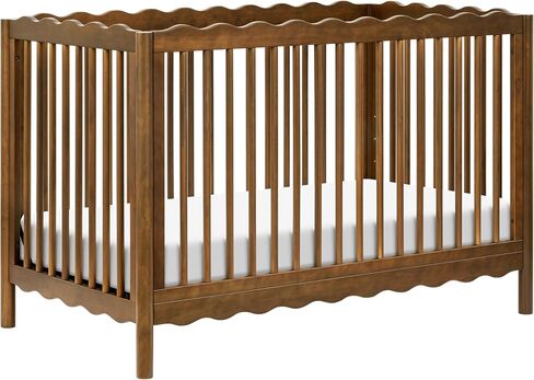 Babyletto Swell Convertible Baby Crib, GREENGUARD Certified, Natural Walnut | Converts to Toddler Bed, Daybed & Full-Size Bed - 4 Adjustable Mattress Heights - Toddler Conversion Kit Included in Kuwait