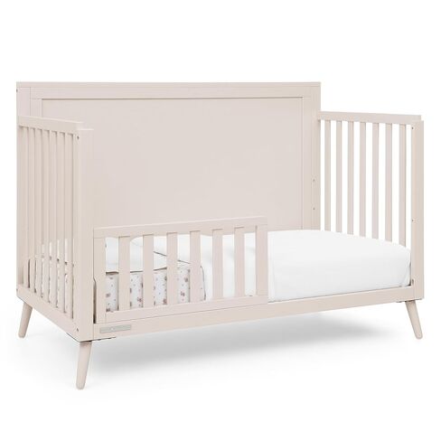 Delta Children Lola 6-in-1 Convertible Crib - Converts from Baby Crib to Toddler Bed, Daybed, Sofa Bed and Full-Size Bed with and Without Footboard, Fits Standard Full-Size Crib Mattress, Soft Beige in Kuwait