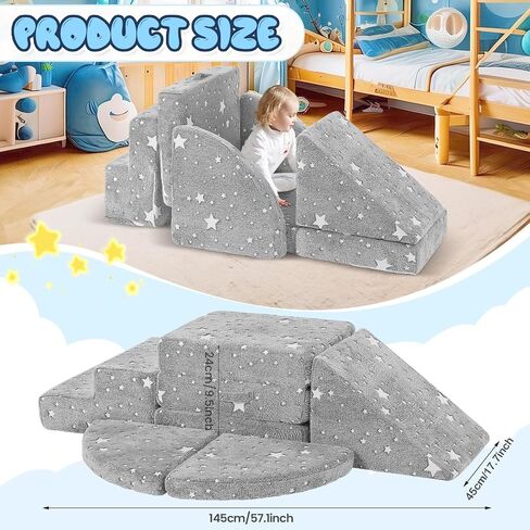 5pcs Foam Climbing Blocks for Toddlers 1-3, Safety First Toddler Climbing Toys Indoor, Soft Play Toys for Infant, Ideal Crawling and Exploration Play Set for Baby Gym/Toddler Playground in Kuwait