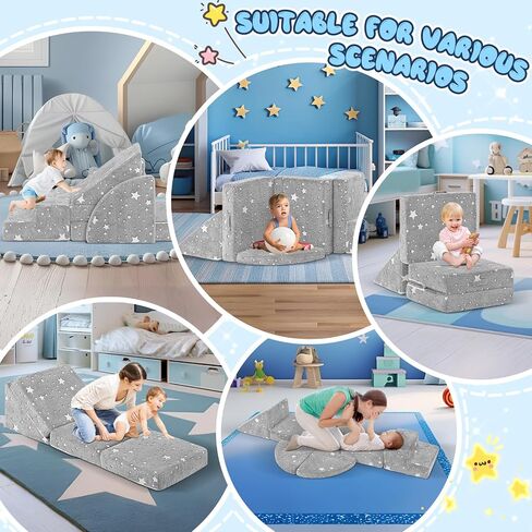 5pcs Foam Climbing Blocks for Toddlers 1-3, Safety First Toddler Climbing Toys Indoor, Soft Play Toys for Infant, Ideal Crawling and Exploration Play Set for Baby Gym/Toddler Playground in Kuwait