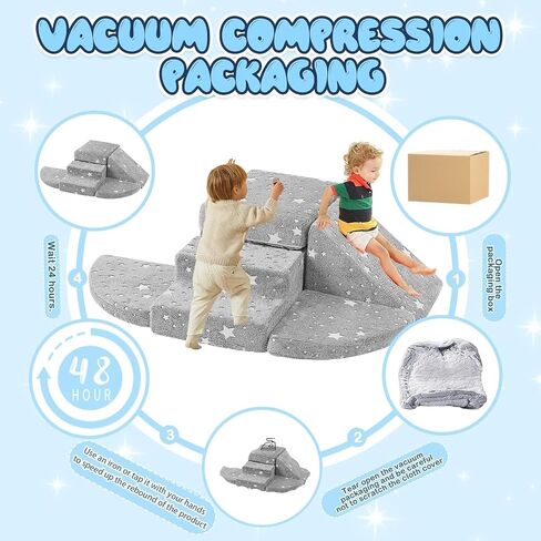 5pcs Foam Climbing Blocks for Toddlers 1-3, Safety First Toddler Climbing Toys Indoor, Soft Play Toys for Infant, Ideal Crawling and Exploration Play Set for Baby Gym/Toddler Playground in Kuwait