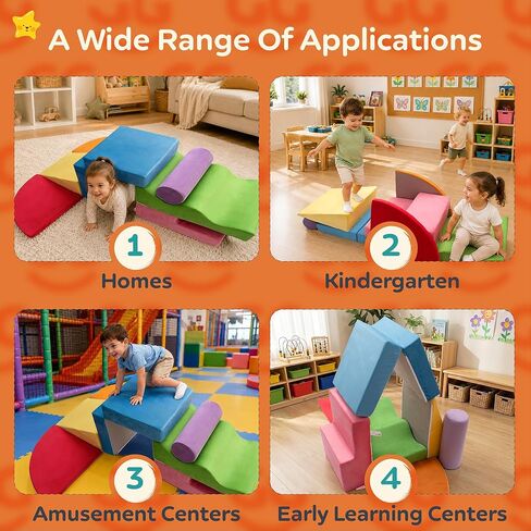 Foam Climbing Blocks for Toddlers 1-3 & Babies - Baby Climbing Blocks Soft Play Set, Toddler Climbing Toys for 1 Year Old, 7pc Foam Play Gym, Crawling Climber & Soft Play Equipment for Infant Kids in Kuwait