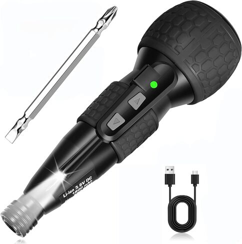 3.6V Cordless Electric Screwdriver - Magnetic 2-in-1(Manual & Automatic) with Forward/Reverse, 1800mAh USB-C Battery, LED Delay Light, Power Screwdrivers Set, Portable Automatic Home Repair Tool Kit in Kuwait